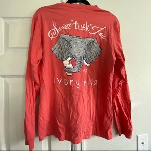 ❤️SOLD ivory Ella peach tea long sleeve top